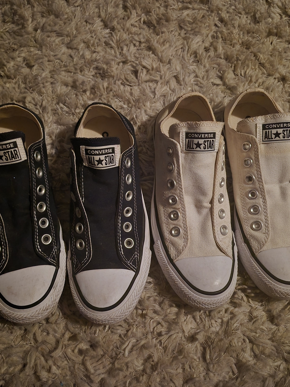 Converse All Star Slip-On Canvas Sneakers - Black & White